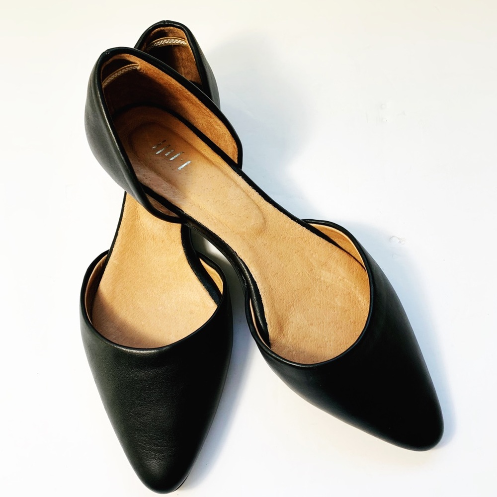J Jill Black Leather D’orsay Flats Size 7.5